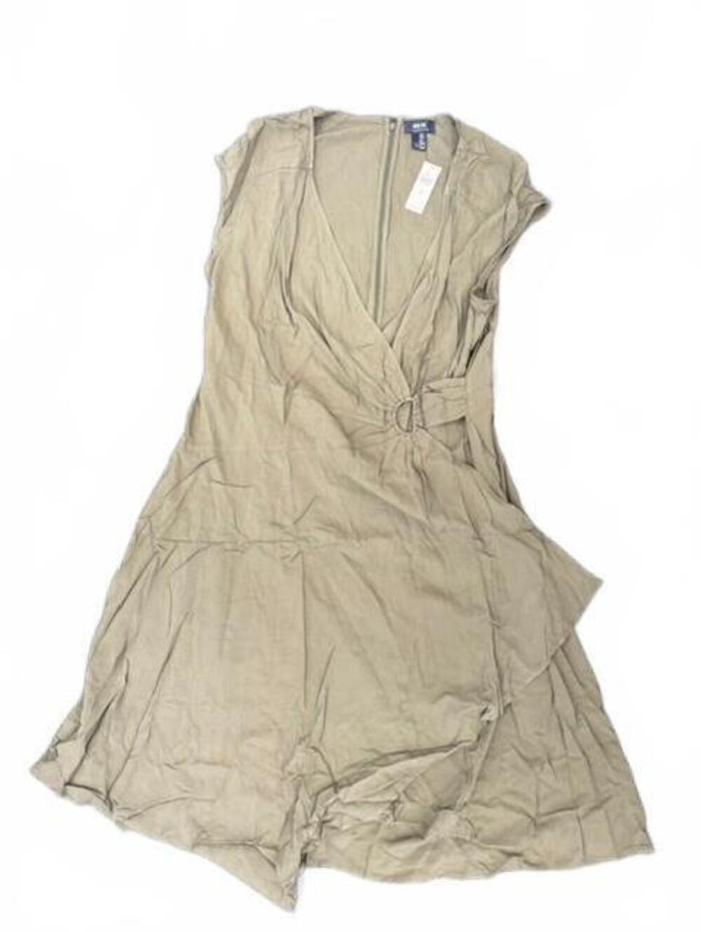 NWT New Maeve Anthropologie Ring Wrap Midi Dress Moss Green size 16